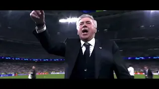 Ancelotti singing Hala Madrid Ye nada mas with fans at Santiago Bernabeu 🔥❤️