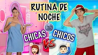 ¡CHICAS vs CHICOS! Rutina de noche - Lulu99