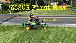 #19 New John Deere Z320R Zero Turn Lawn Mower mowing grass for the first time. [4K] 2023 Model Year