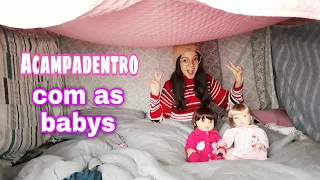 Rotina da noite *acampando na sala com minhas bebês reborns