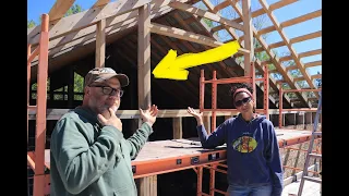 WOW! This Was Harder Than I Thought. Building An Off Grid Post And Beam Building..With Rough Lumber