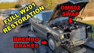 Mercedes-Benz 190E (W201) - OM602 engine swap and OEM+ full restoration - Episode 1