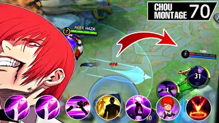 CHOU FAST HAND MONTAGE FREESTYLE 70 ( Must Watch ) Highlights / immune / Damage / Mobile Legends