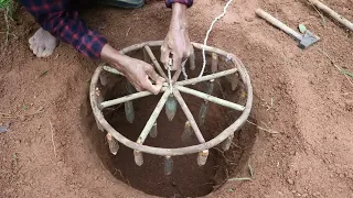 Build Unique Primitive Wild boar Trapping Tool Using Wood & Deep Hole  That Work 100%