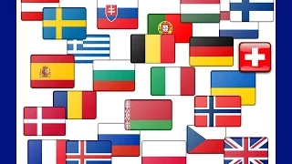 Vlajky Evroských států - Flags of European states (1st part) - Banderas  de estados europeos - флаги