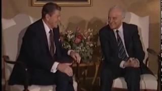 President Reagan Meeting with Soviet Union Foreign Minister Eduard Shevardnadze on October 24, 1985