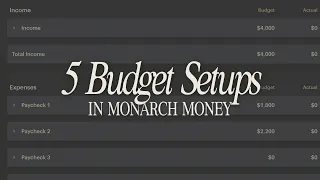 5 Ways to Set Up Your Budget in Monarch Money