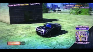 Burnout glitching with truckers on PS4 on a roof top