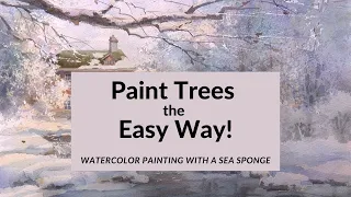 Paint Trees the Easy Way! | Watercolor Painting with a Sea Sponge