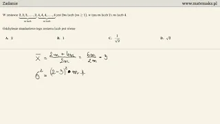 Matura 2018 - zadanie 23 - odchylenie standardowe