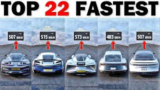 TOP 22 FASTEST ELECTRIC CARS IN FORZA HORIZON 5 EXREMELY DOWNHILL TOP SPEED