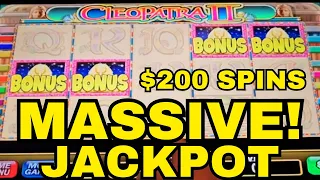 $200 SPINS! MASSIVE JACKPOT RIGHT AWAY!!! CLEOPATRA 2 GAVE IT TO ME FINALLY!