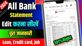 Bank Statement Edit Kaise Kare Mobile Se | Bank Statement Pdf Me Edit Kaise Kare | Edit Statement