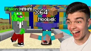 ROZŚMIESZYSZ MNIE = WYGRYWASZ 64 DIRTA z NOOBKIEM w Minecraft!