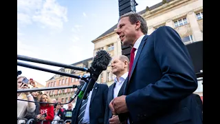 Wahlkampf-Kundgebung mit Bundeskanzler Olaf Scholz und Thomas Losse-Müller in Kiel