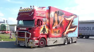 Truckshow Rüssel 2023 with Scania V8 open pipes and more