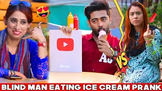 Blind Man Eating Ice Cream Prank on Cute Girls || BY AJ-AHSAN ||