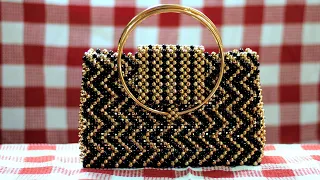 How to Make Beaded Handbag With Seedbeead bag Beads 2024. #beadedbag #beadbagtutorials #minibeadbag