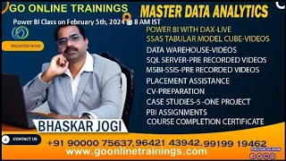 PowerBI Demo Part 3 -February 3rd 2024 |Go Online Trainings |Best Software Training Institute in HYD