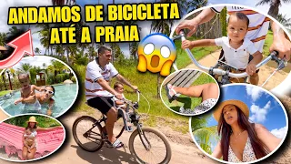 LEVAMOS NOSSO FILHO DE BICICLETA ATÉ PRAIA! *um dia inteiro com a gente* 😱