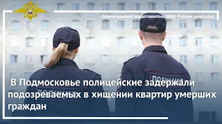 Ирина Волк: В Подмосковье полицейские задержали подозреваемых в хищении квартир умерших граждан