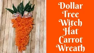 Dollar Tree Easter Crafts: Double Roll Method Dollar Tree Witch Hat Carrot Wreath