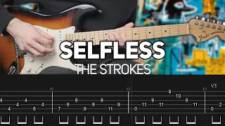 The Strokes - Selfless (Guitar lesson with TAB)