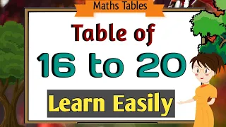 Table of 16 to 20 | Rhythmic Table of 16 to 20 | Multiplication Table of 16 to 20 | Learn with Tara