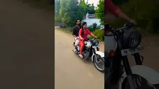 Ethir Neechal Serial Actress Madhumitha  Riding Bullet.           #bullet  #ethirneechal.