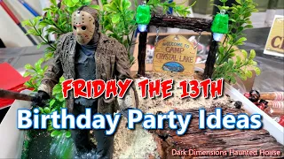 Friday the 13th Horror Theme Birthday Party Ideas and decorations Jason Voorhees Cake and Decor 4K