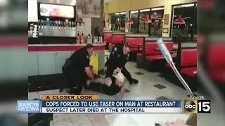 Cops forced to use taser on man at Phoenix restaurant