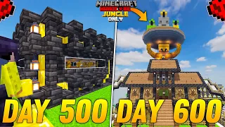 I Survived 100 Days in Jungle Only World in Minecraft Hardcore(hindi) - Minecraft 600 days