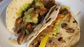 CARNE ASADA TACOS! WITH SALSA DE MOLCAJETE!