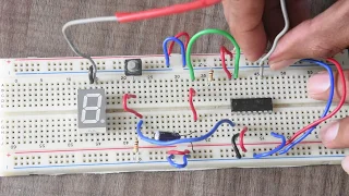 Seven segment display on bread board - Single digit Up counter using CD4026