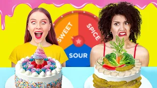 SPICY VS SWEET VS SOUR FOOD CHALLENGE || Last To Stop Eating Wins Mukbang by 123 GO! Live