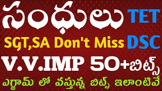 TET|DSC|Tet Telugu grammar Classes|dsc Telugu classes|సందులు 50+ బిట్స్ పూర్తి వివరణతో డోంట్ మిస్