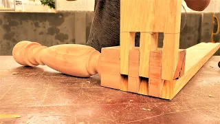 Amazing Hand Cut Dovetail Joint For Legs Of The Table //Incredible Woodworking Techniques And Skills