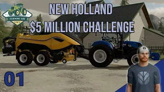 New Holland $5 Million Challenge | Goldcrest Valley | Farming Simulator 22 | Episode 1