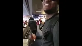 Kamaru Usman confronting Colby Covington at airport 😂