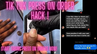 TIKTOK NAIL HACK! How To Make Client's Press Ons WITHOUT A Sizing Kit! | PERFECT SIZE MATCH!