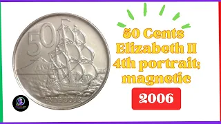 50 CENTS 2006,Elizabeth II 4th portrait; magnetic (New Zealand Coin)