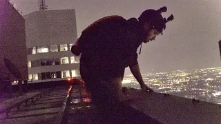 Night Time Building BASE jump