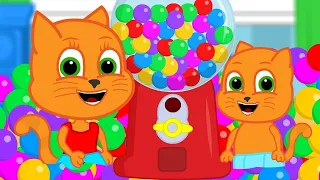 🔴 Cats Family in English - Gumball Machine Cartoon for Kids