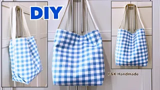 EASY TO MAKE! HOW TO MAKE TOTE BAG | ECO BAG MAKING IDEAS EASILY AT HOME | BAG SEWING TUTORIAL |