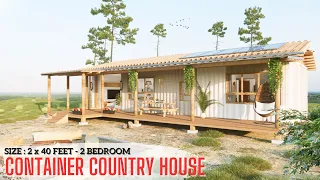 Shipping Container Country House Design | Simple Life In Container House | Cozy Container Home