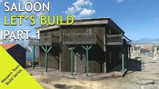 Fallout 4 Western Town Settlement Build | Nordhagen Beach | Let’s Build The Saloon Part 1