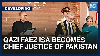 Qazi Faez Isa Takes Oath As Pakistan’s Chief Justice With Wife, Sarina, By His Side