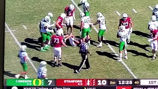 leg injury Oregon vs. Stanford
