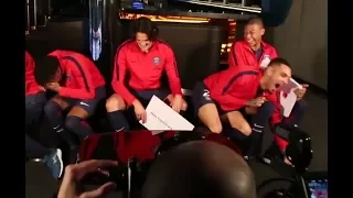 CAVANI Speaking ENGLISH !!! MBAPPE Trying to teach him