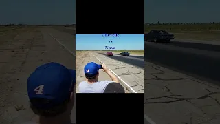 Chevy Chevelle vs Chevy Nova drag racing